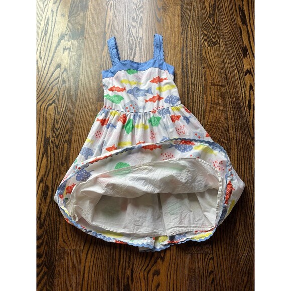 Mini Boden Smocking Fish Print Dress (9-10Y) - Picture 4 of 8